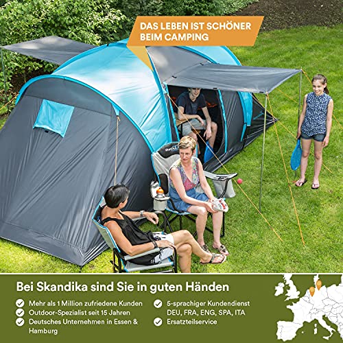 Skandika Kuppelzelt Hammerfest Protect für 4 Personen | Campingzelt mit eingenähtem Zeltboden, 2 m Stehhöhe, 2 Schlafkabinen, 2 Eingänge, Moskitonetze, 2000 mm Wassersäule, Zelt zum Campen - 7