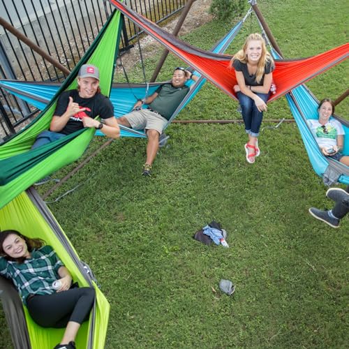 NatureFun Ultraleichte Reise Camping Hängematte | 300kg Tragkraft (275 x 140 cm) Atmungsaktiv,Schnelltrocknendes Fallschirm Nylon | 2 x Premium Karabiner,2 x Schlingen| Drinnen Draußen Garten - 2
